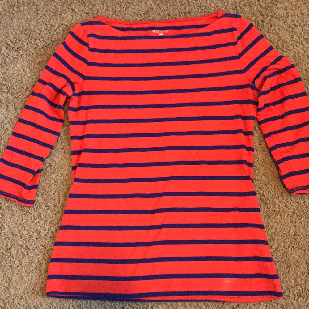 3/4 sleeve striped tee